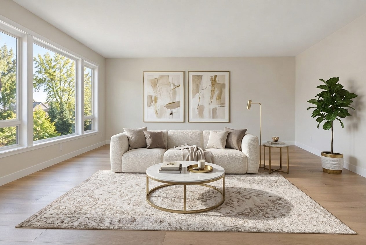 Luxury living room staging example
